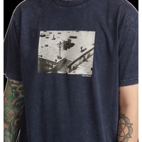 DC® Blabac Photo Tee - Navy Blazed Acid Wash