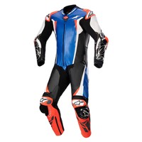 Alpinestars Racing Absolute V2 Leather Suit - Metallic Blue/Black/White/Red Fluo