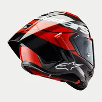 Alpinestars Supertech R10 Element Helmet - Black/Carbon Bright Red/White Glossy