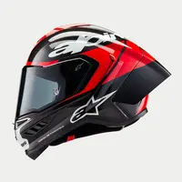 Alpinestars Supertech R10 Element Helmet - Black/Carbon Bright Red/White Glossy