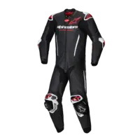 Alpinestars GP-R7 1pc Leather Suit - Black/White/Red Fluo