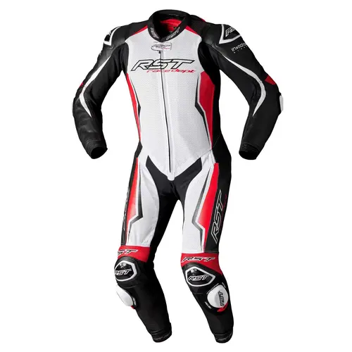 RST V4.1 Evo Kangaroo Airbag Mens Leather Suit - White/red/Black