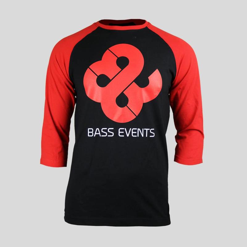 Bass Events - Black&Red T-Shirt With 3/4 Sleeves