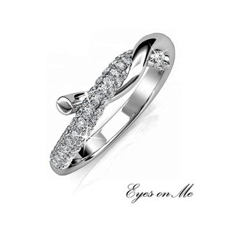 met witgoud vergulde ring met SWAROVSKI elements
