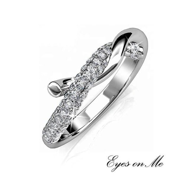 met witgoud vergulde ring met SWAROVSKI elements