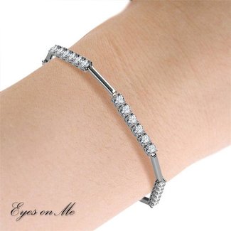 "Eyes on Me" witgoud vergulde armband en SWAROVSKI elements