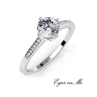 met witgoud vergulde ring met SWAROVSKI elements