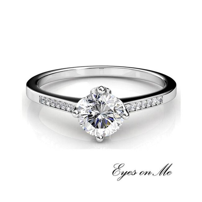 met witgoud vergulde ring met  (model R0013-WG)