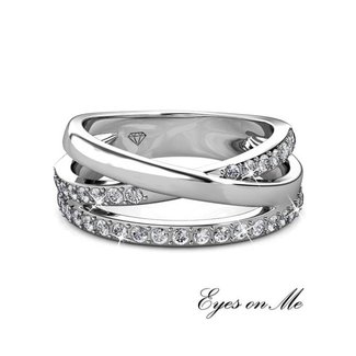 met witgoud vergulde ring met SWAROVSKI elements