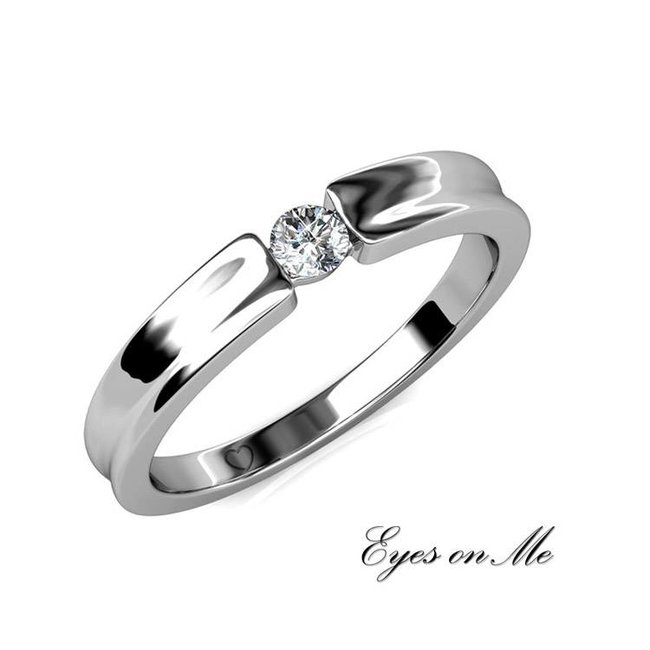 met witgoud vergulde ring met SWAROVSKI elements  (model R0021-WG)