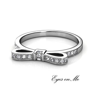 met witgoud vergulde ring met SWAROVSKI elements