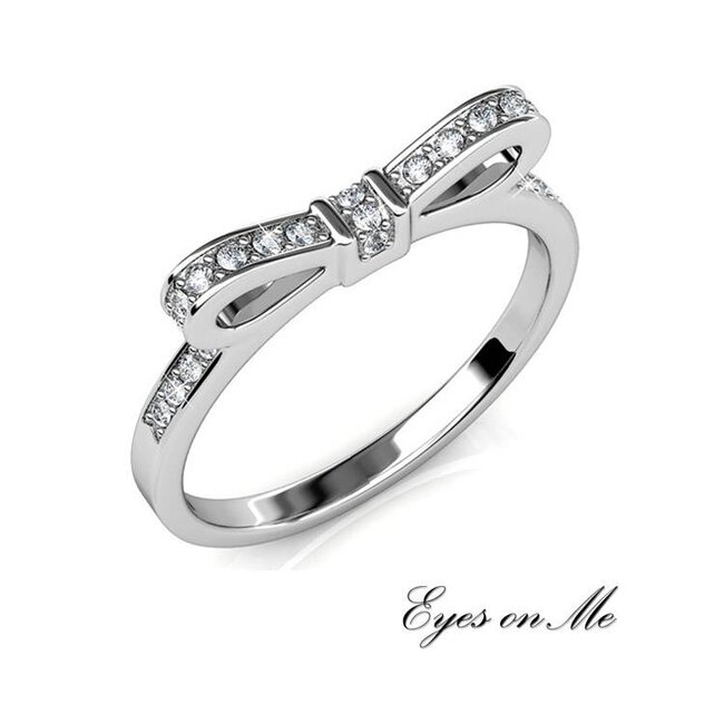 met witgoud vergulde ring met SWAROVSKI elements  (model R0022-WG)