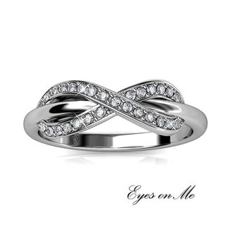 met witgoud vergulde ring met SWAROVSKI elements