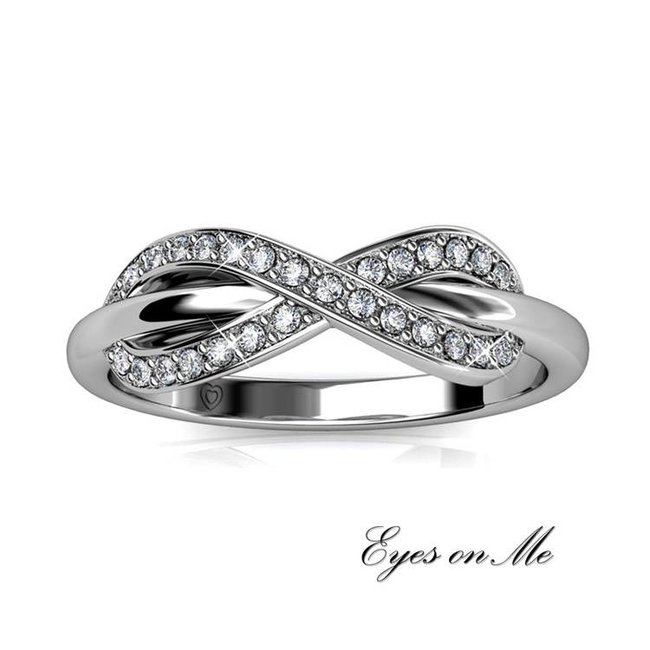 met witgoud vergulde ring met SWAROVSKI elements  (model R0028-WG)