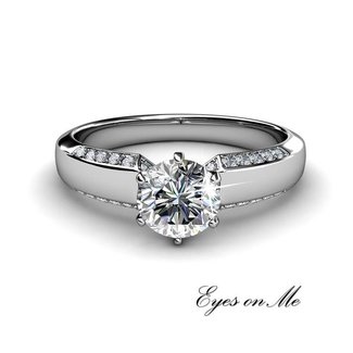 met witgoud vergulde ring met SWAROVSKI elements
