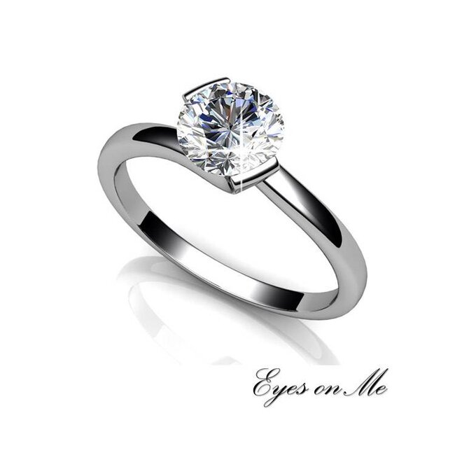 met witgoud vergulde ring met SWAROVSKI elements  (model R0031-WG)