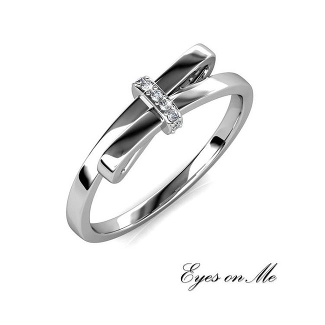 met witgoud vergulde ring met SWAROVSKI elements  (model R0036-WG)