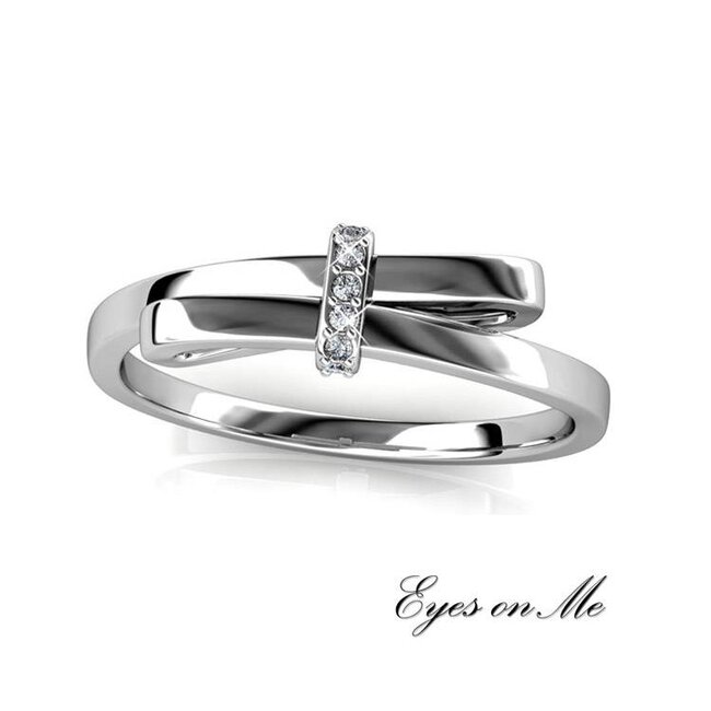 met witgoud vergulde ring met SWAROVSKI elements  (model R0036-WG)