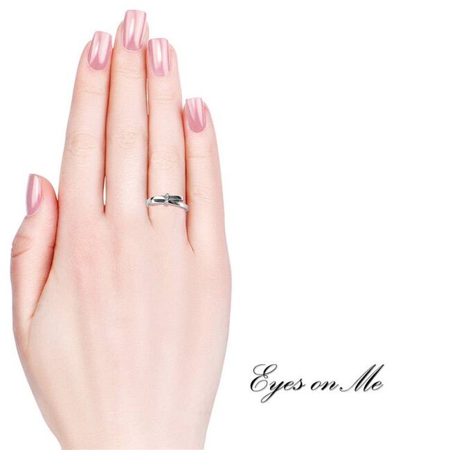 met witgoud vergulde ring met SWAROVSKI elements  (model R0036-WG)