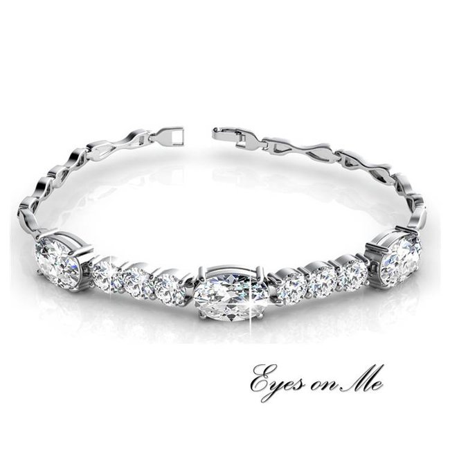witgoud vergulde armband met SWAROVSKI elements  (model B0001-WG)
