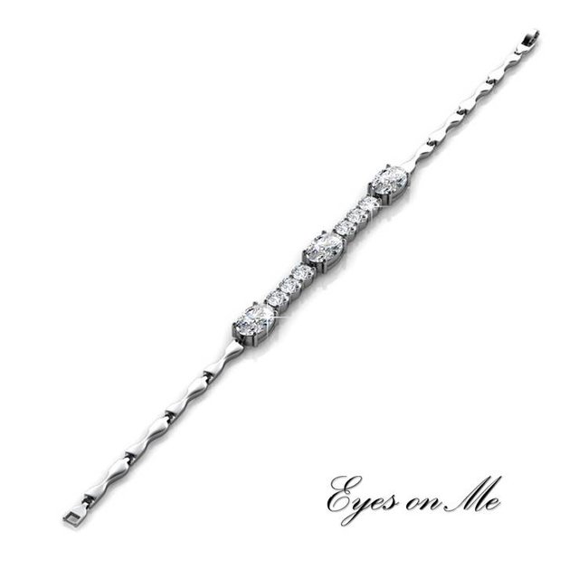 witgoud vergulde armband met SWAROVSKI elements  (model B0001-WG)