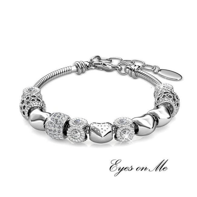 witgoud vergulde armband met SWAROVSKI elements  (model B0003-WG)