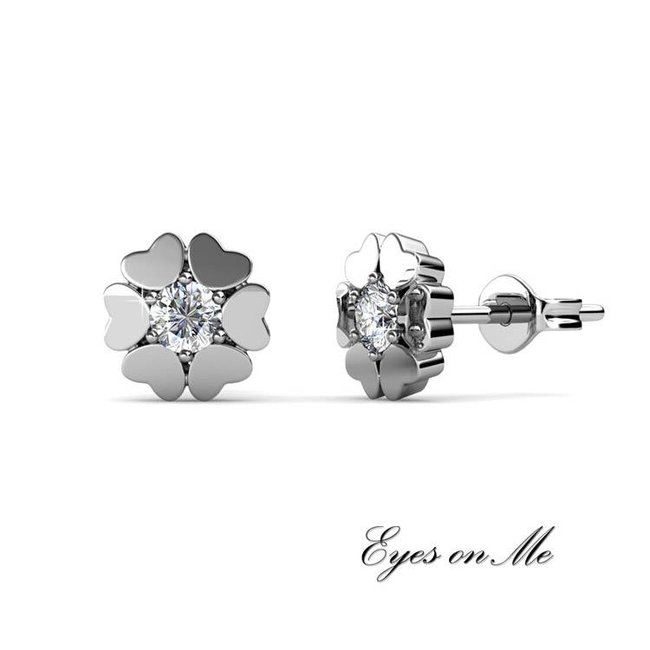 witgoud vergulde oorringen met SWAROVSKI elements  (model E0005-WG)