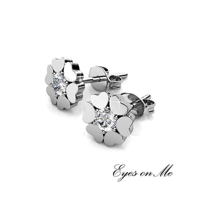 witgoud vergulde oorringen met SWAROVSKI elements  (model E0005-WG)