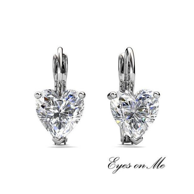 witgoud vergulde oorringen met SWAROVSKI elements  (model E0009-WG)