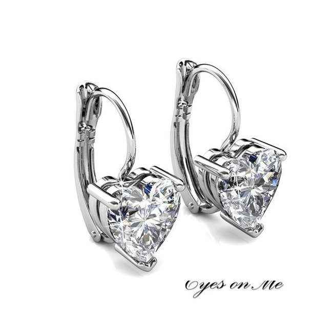 witgoud vergulde oorringen met SWAROVSKI elements  (model E0009-WG)