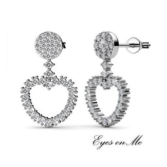 met witgoud vergulde oorring met SWAROVSKI elements