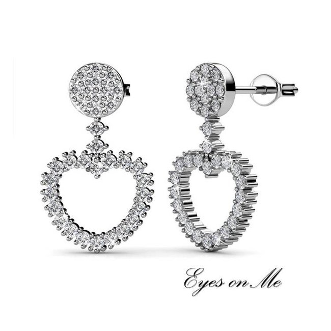 witgoud vergulde oorringen met SWAROVSKI elements  (model E0019-WG)