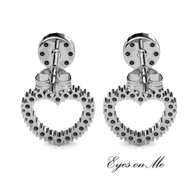 witgoud vergulde oorringen met SWAROVSKI elements  (model E0019-WG)