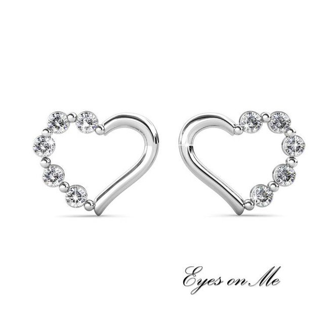 witgoud vergulde oorringen met SWAROVSKI elements  (model E0029-WG)