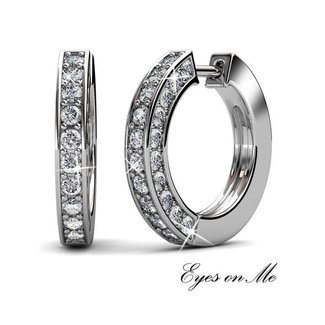 met witgoud vergulde oorring met SWAROVSKI elements