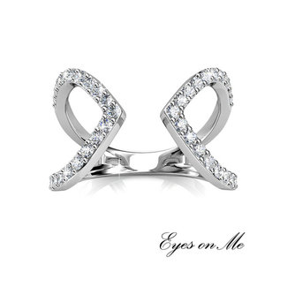met witgoud vergulde ring met SWAROVSKI elements