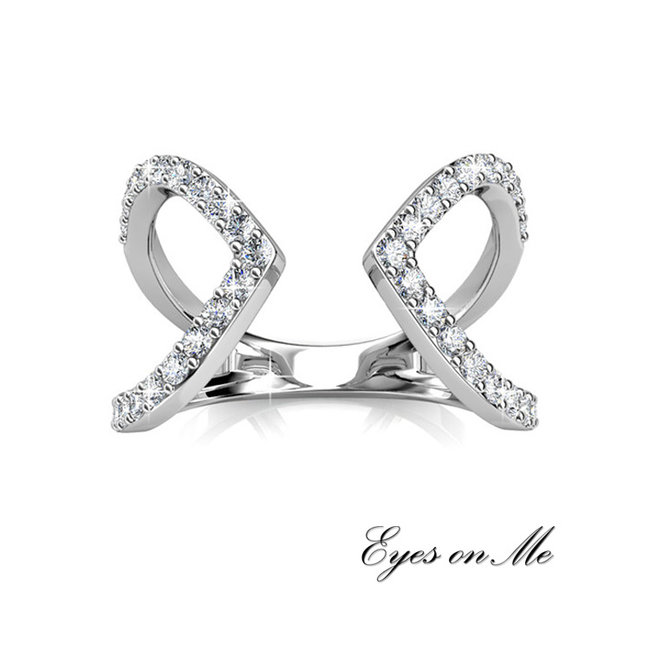 witgoud vergulde  ring met SWAROVSKI elements (model R0007-WG)