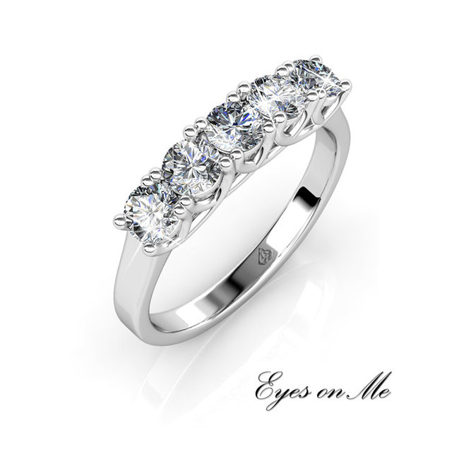 met witgoud vergulde  ring met SWAROVSKI elements (model R0319-WG)