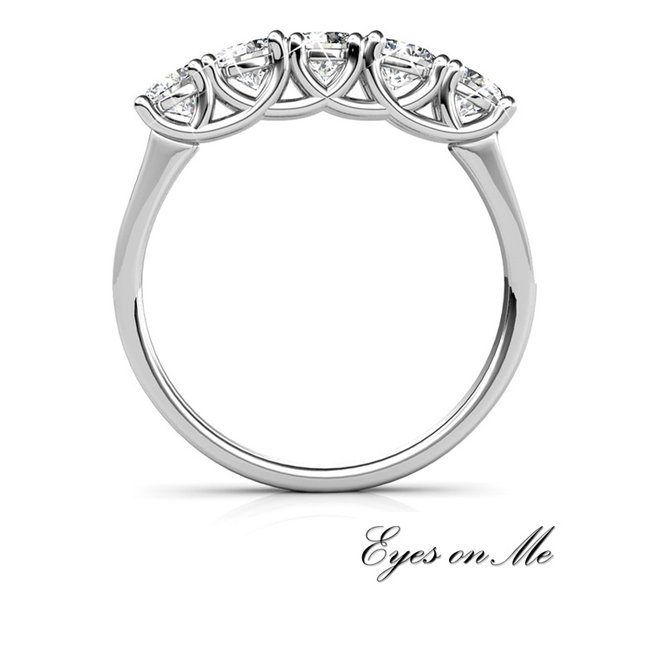met witgoud vergulde  ring met SWAROVSKI elements (model R0319-WG)