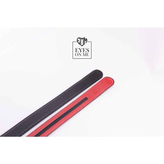 "EYES ON ME" LEDEREN RIEM zonder gaatjes, past bij elke automatische gesp