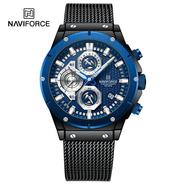 NAVIFORCE horloge met metalen polsband voor heren met stijl (Model 8027S)