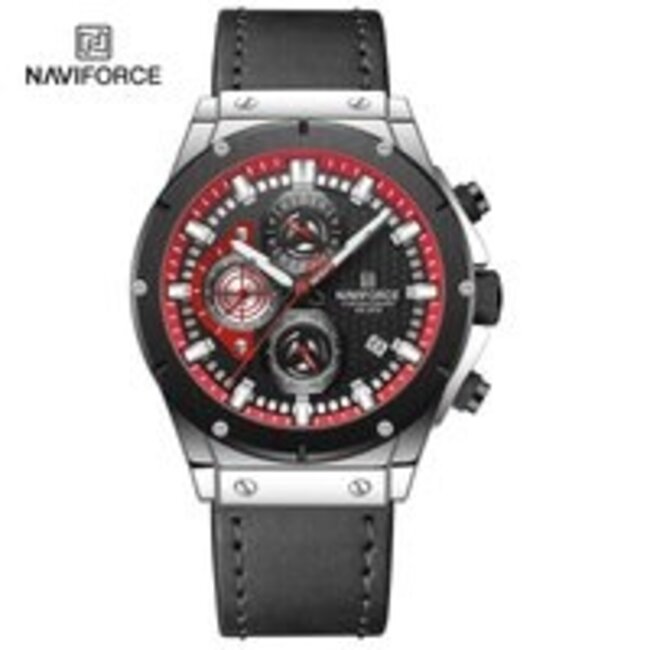 NAVIFORCE horloge met lederen polsband voor heren (Model 8027L)
