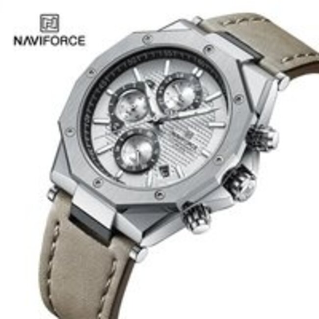 NAVIFORCE horloge met lederen polsband voor heren (Model 8028)