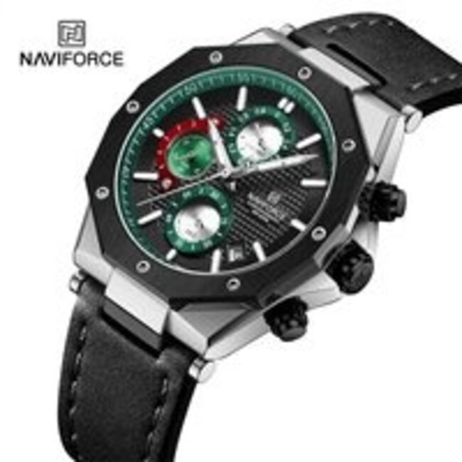 NAVIFORCE horloge met lederen polsband voor heren (Model 8028)