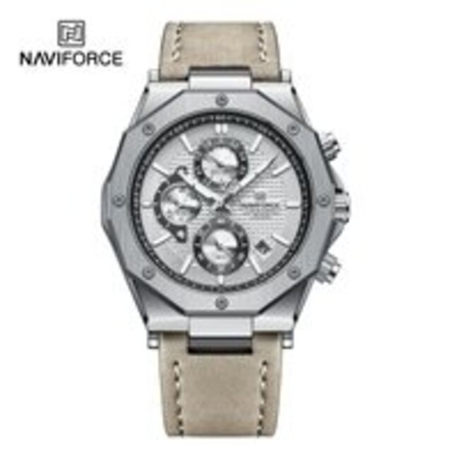 NAVIFORCE horloge met lederen polsband voor heren (Model 8028)