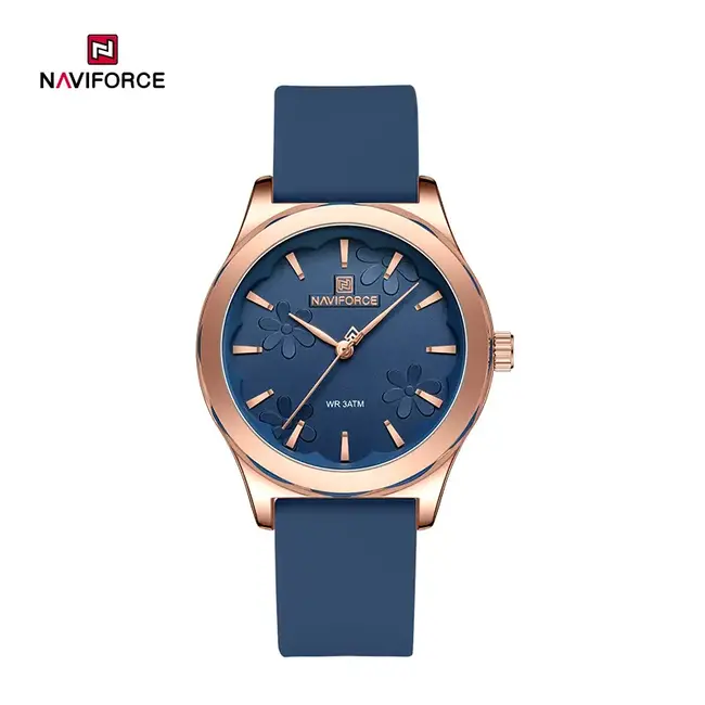 NAVIFORCE horloge met siliconen polsband voor dames (Model 5051)