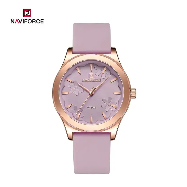 NAVIFORCE horloge met siliconen polsband voor dames (Model 5051)