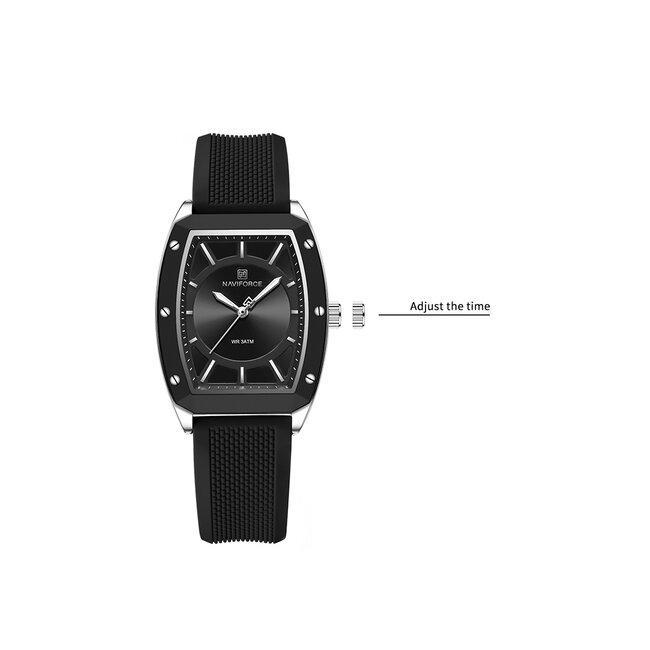 NAVIFORCE horloge met gefumeerde siliconen polsband voor dames (Model 5049)