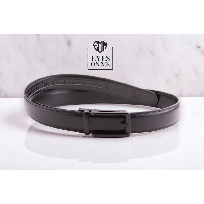 "EYES ON ME" LEDEREN RIEM zonder gaatjes, met automatische gesp    (Model N076)
