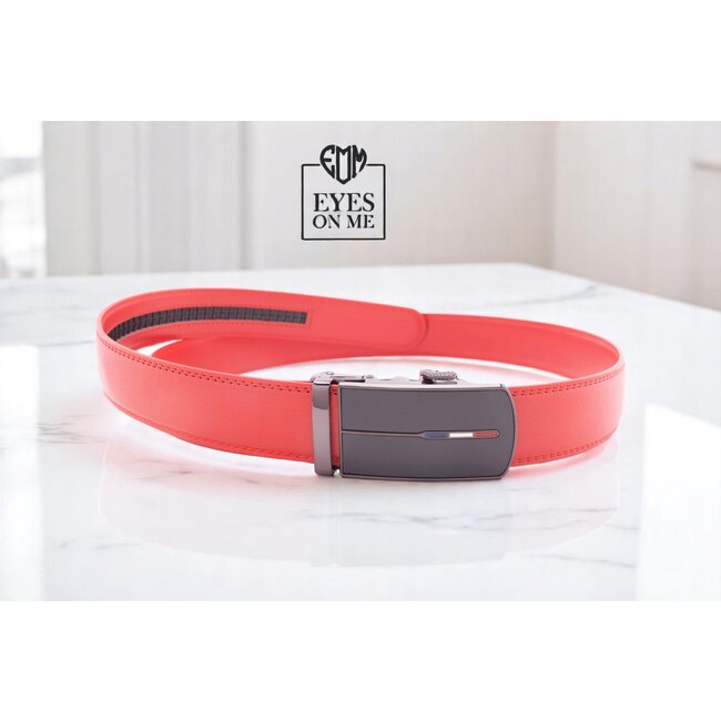 "EYES ON ME" LEDEREN RIEM zonder gaatjes, met automatische gesp ( model N097 )